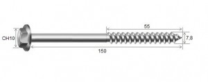 Parafuso Telha 5/16 x 150 CH10 RS7,8 Galvanizado Fogo - 10 peas